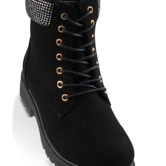 Rhinestone Collar Boots - Picture 1 of 3